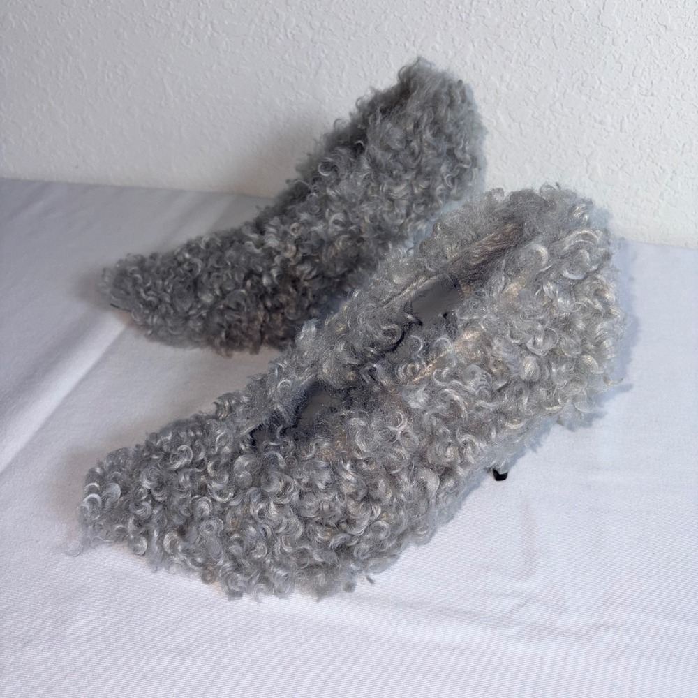 Steve Madden Achilles Pump 7.5 Grey new Faux Fur Pointed Toe Stiletto Heel